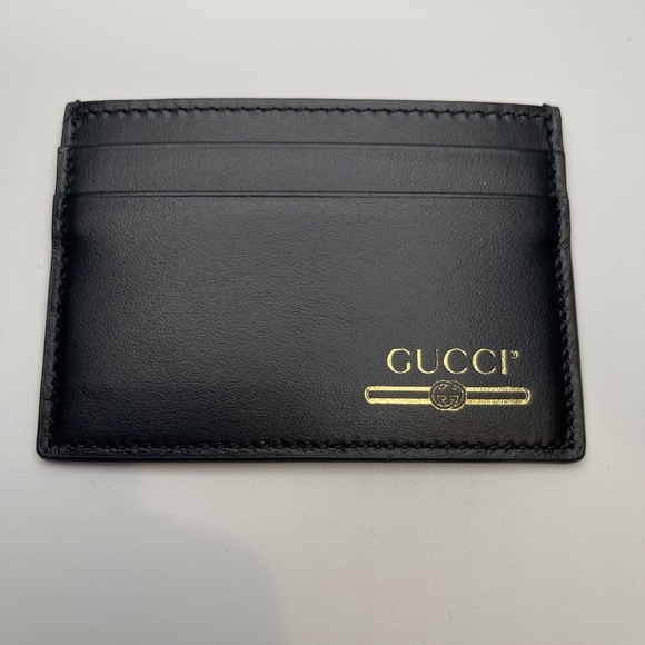 GUCCI Black and Gold 4-slot Card Holder w/ Cert of Authenticity - NWOT - Picture 1 of 4